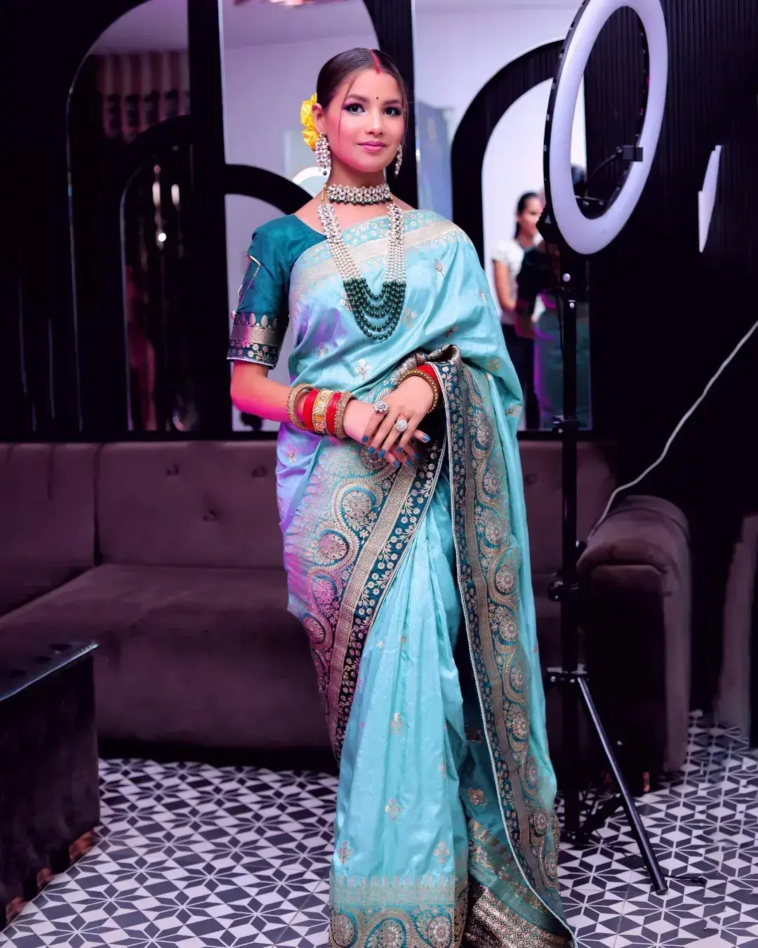 Ridacle makeup artist at work creating elegant bridal beauty